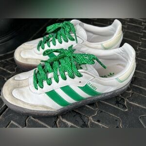 Adidas Samba White and Green Sneakers